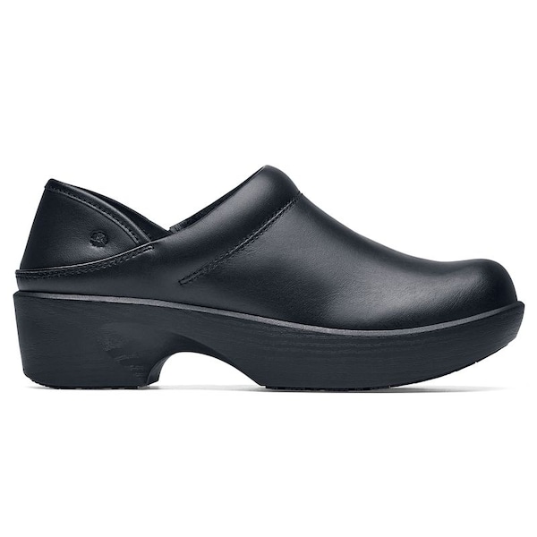 Shoes For Crews Women's Lila Whitney Clog, Leather Upper, Black Smooth, Size 8 Medium 42430 - main